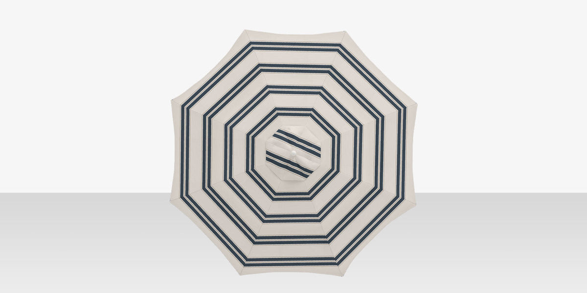 Decoscape Rio 8' Single Wind Vent Round Umbrella Fancy Navy Taupe