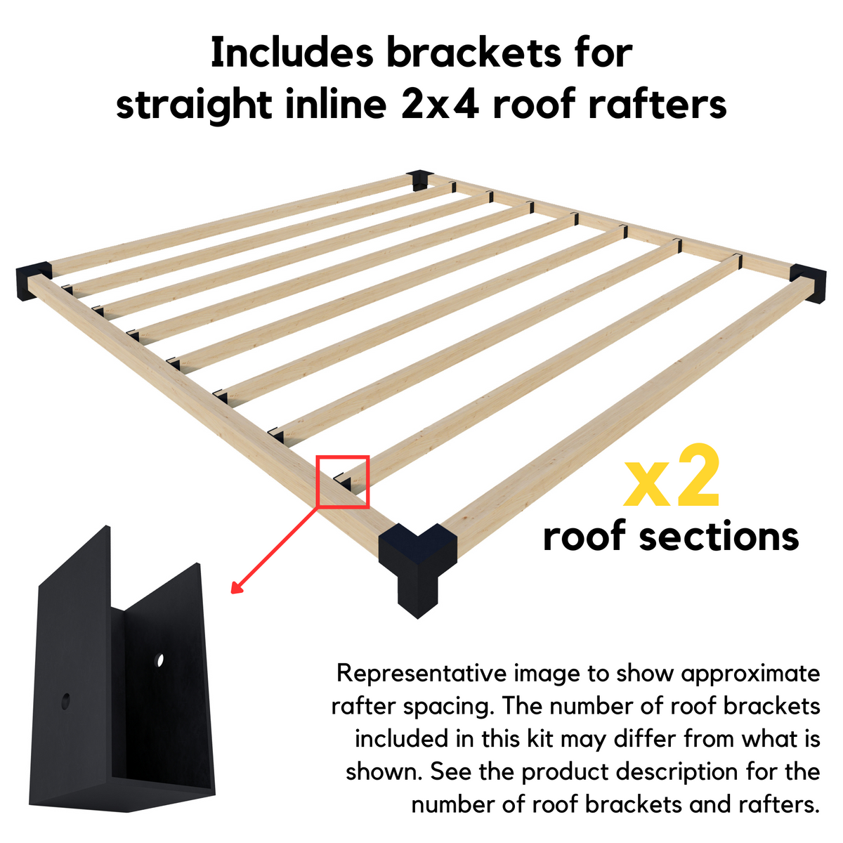 Kit de pergola autoportante 20x12 avec toit