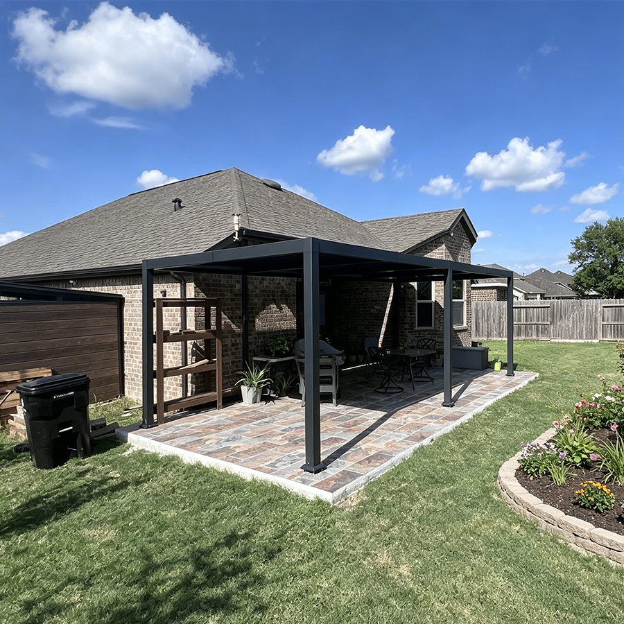 PURPLE LEAF Caesar Outdoor Louvered Pergola Patio Sun Shade Shelter with Adjustable Hardtop Patio Pergola Grey