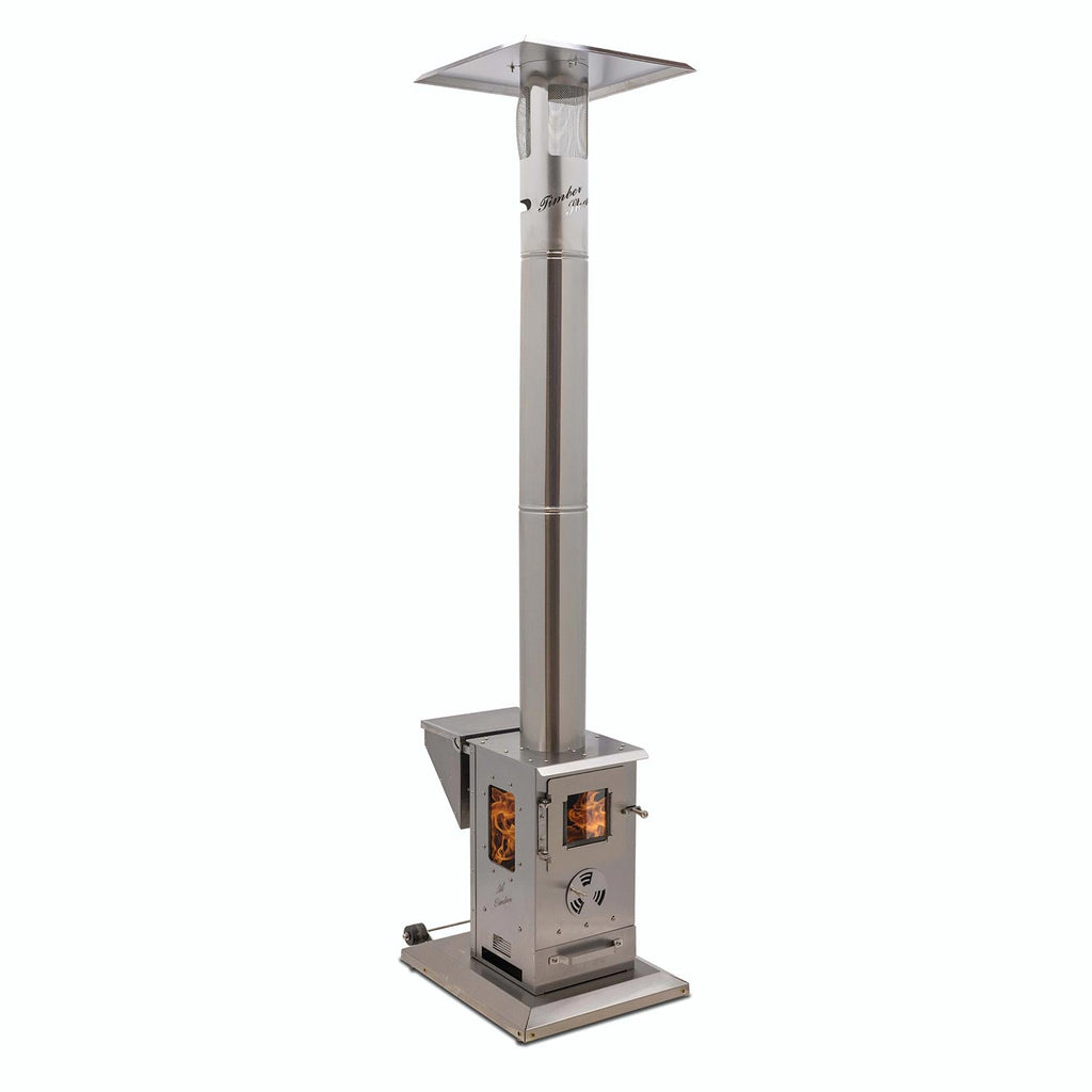 Timber Stoves Lil’ Timber Patio Heater (Stainless) with Elite Safety Cage