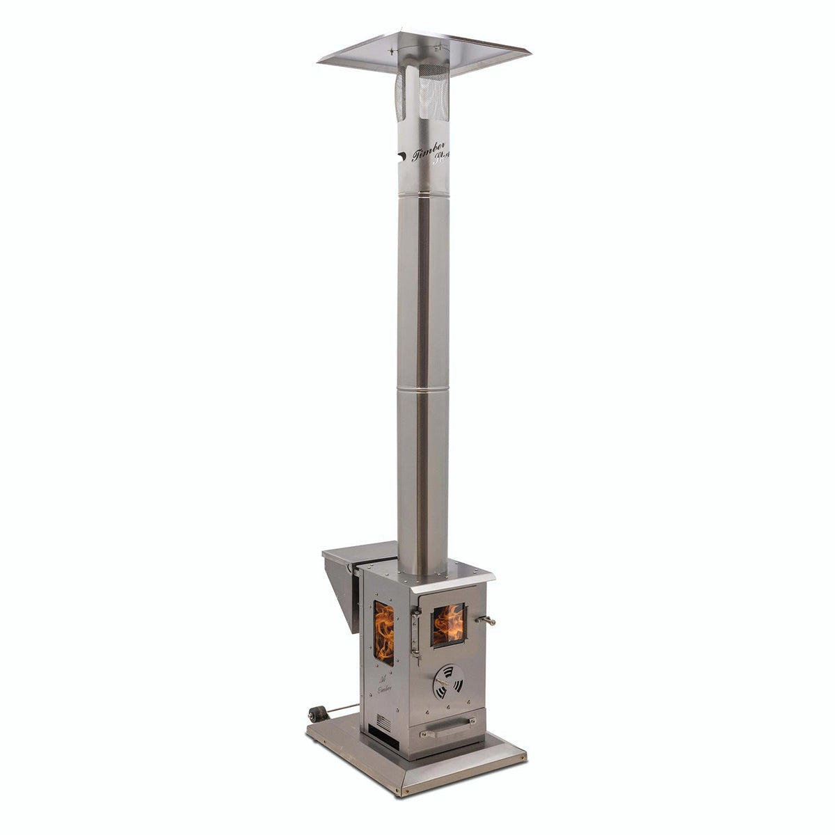 Timber Stoves Lil’ Timber Patio Heater (Stainless) with Elite Safety Cage