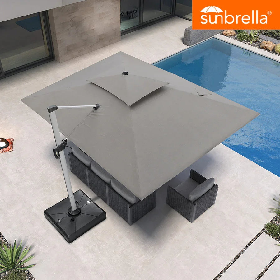 PURPLE LEAF – Parasol de terrasse Premium Classic SUNBRELLA déporté