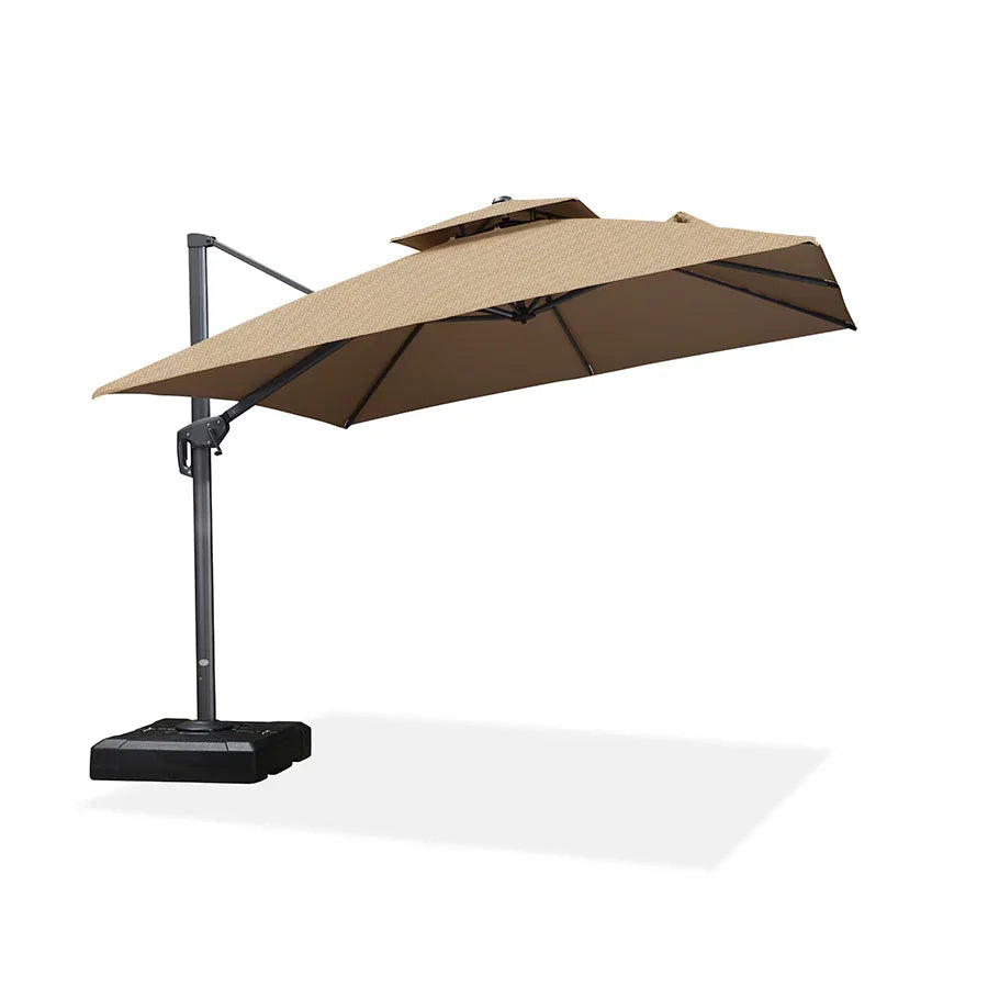 PURPLE LEAF SUNBRELLA Cantilever Umbrella Grey Aluminum Patio Umbrella