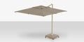 Rio Grande 10' – Parasol déporté carré, finition aspect bois, Linen Tweed