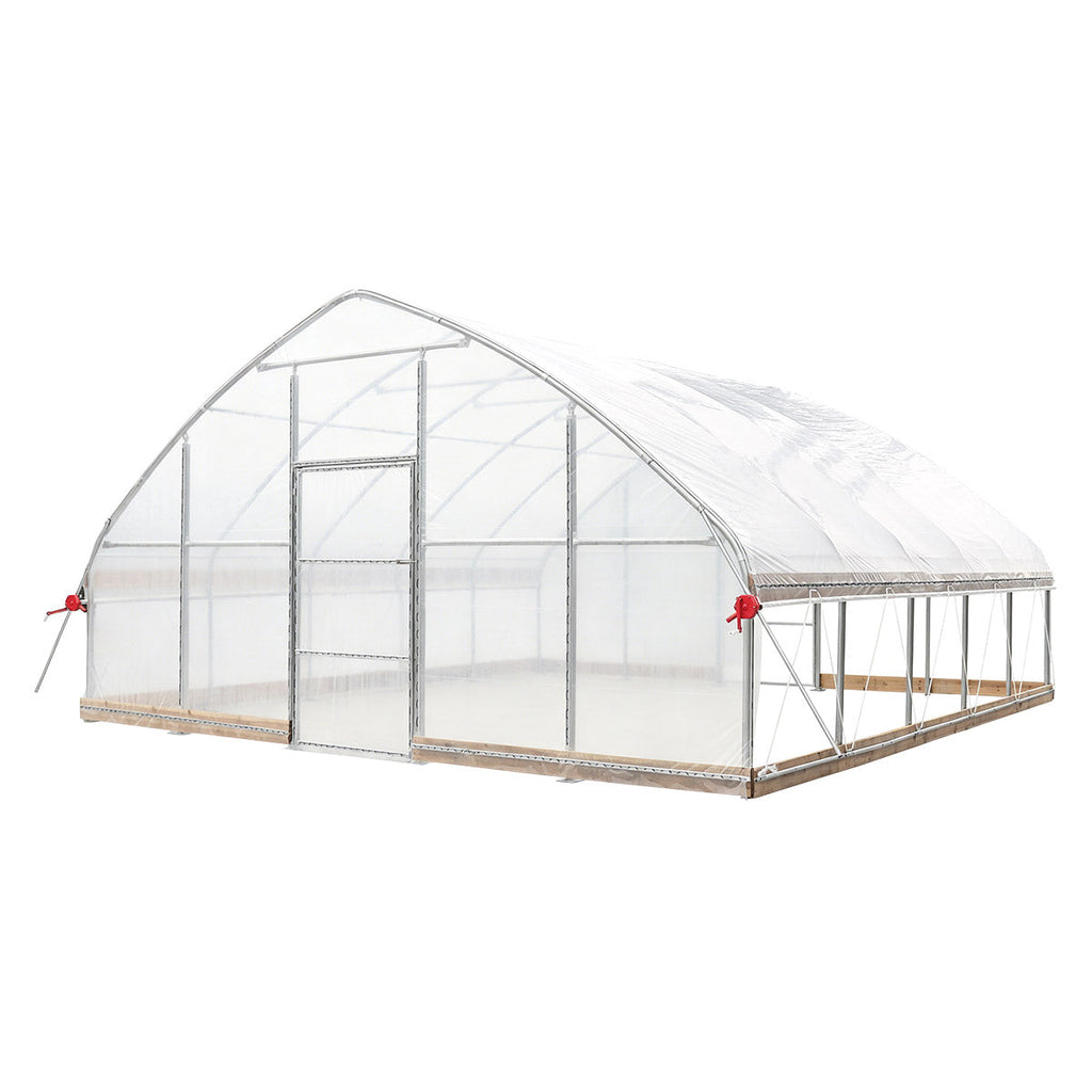 20' x 20' Tunnel Greenhouse Grow Tent w/12 Mil Ripstop Leno Mesh Cover, Cold Frame, Roll-up Windows, Peak Ceiling Roof, TMG-GH2020-V2 (Previously GH2020)