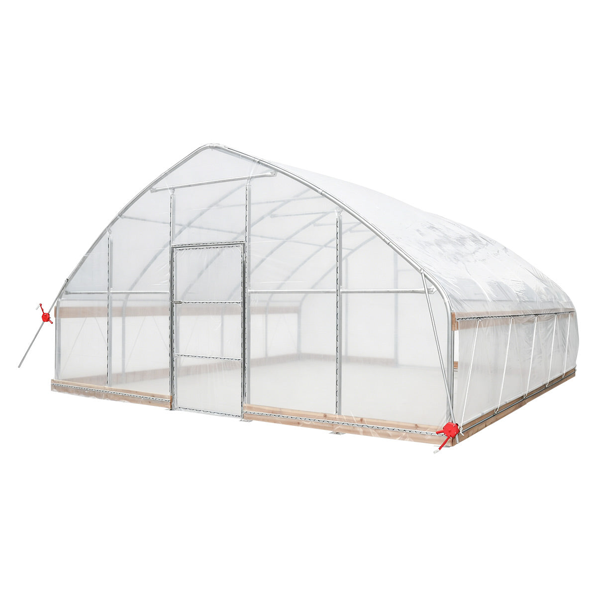 20' x 20' Tunnel Greenhouse Grow Tent w/12 Mil Ripstop Leno Mesh Cover, Cold Frame, Roll-up Windows, Peak Ceiling Roof, TMG-GH2020-V2 (Previously GH2020)