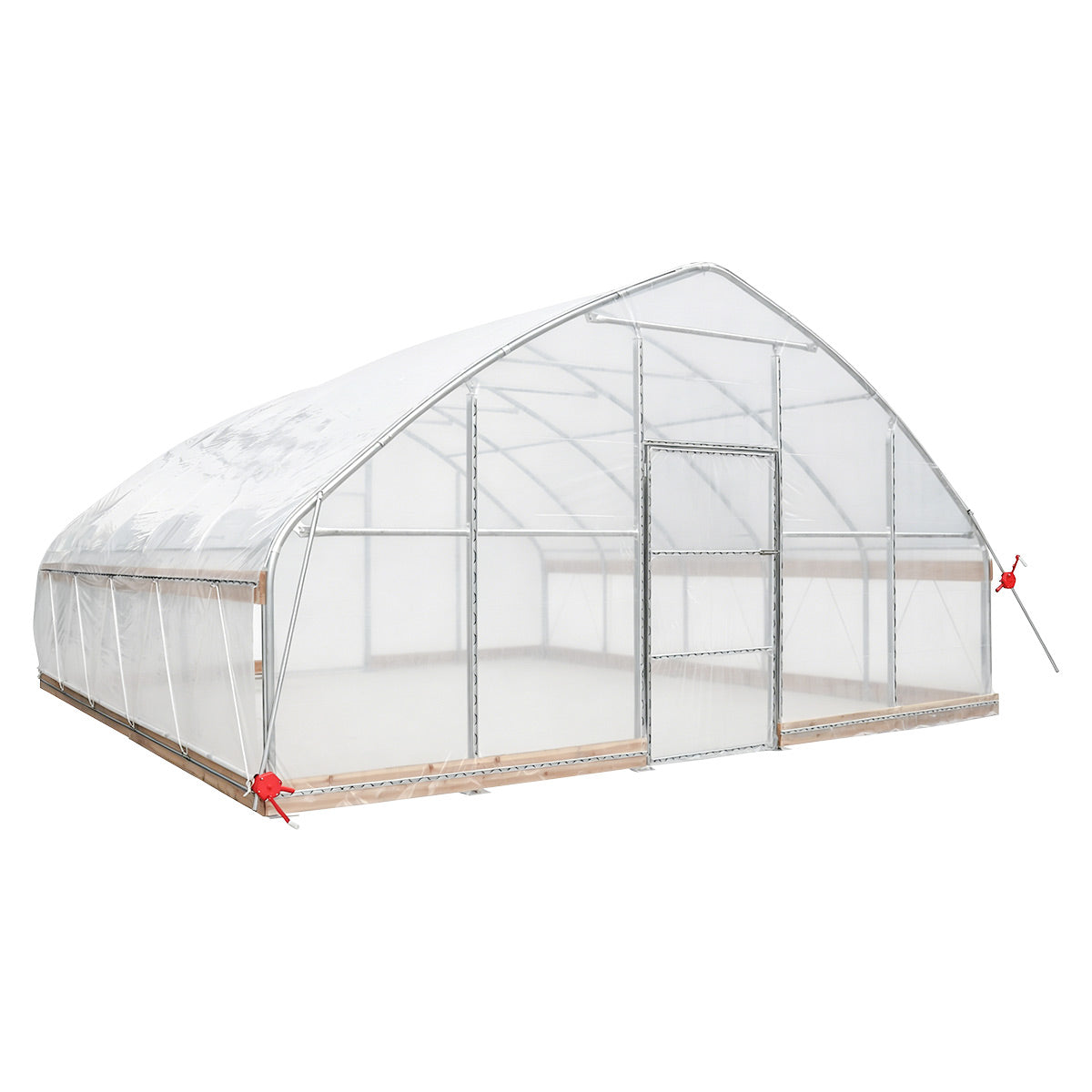 20' x 20' Tunnel Greenhouse Grow Tent w/12 Mil Ripstop Leno Mesh Cover, Cold Frame, Roll-up Windows, Peak Ceiling Roof, TMG-GH2020-V2 (Previously GH2020)