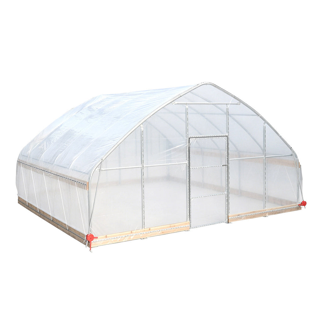 20' x 20' Tunnel Greenhouse Grow Tent w/12 Mil Ripstop Leno Mesh Cover, Cold Frame, Roll-up Windows, Peak Ceiling Roof, TMG-GH2020-V2 (Previously GH2020)