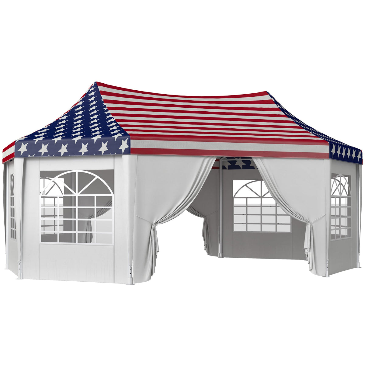 22.3' x 16.4' Party Tent with Sidewalls, American Flag
