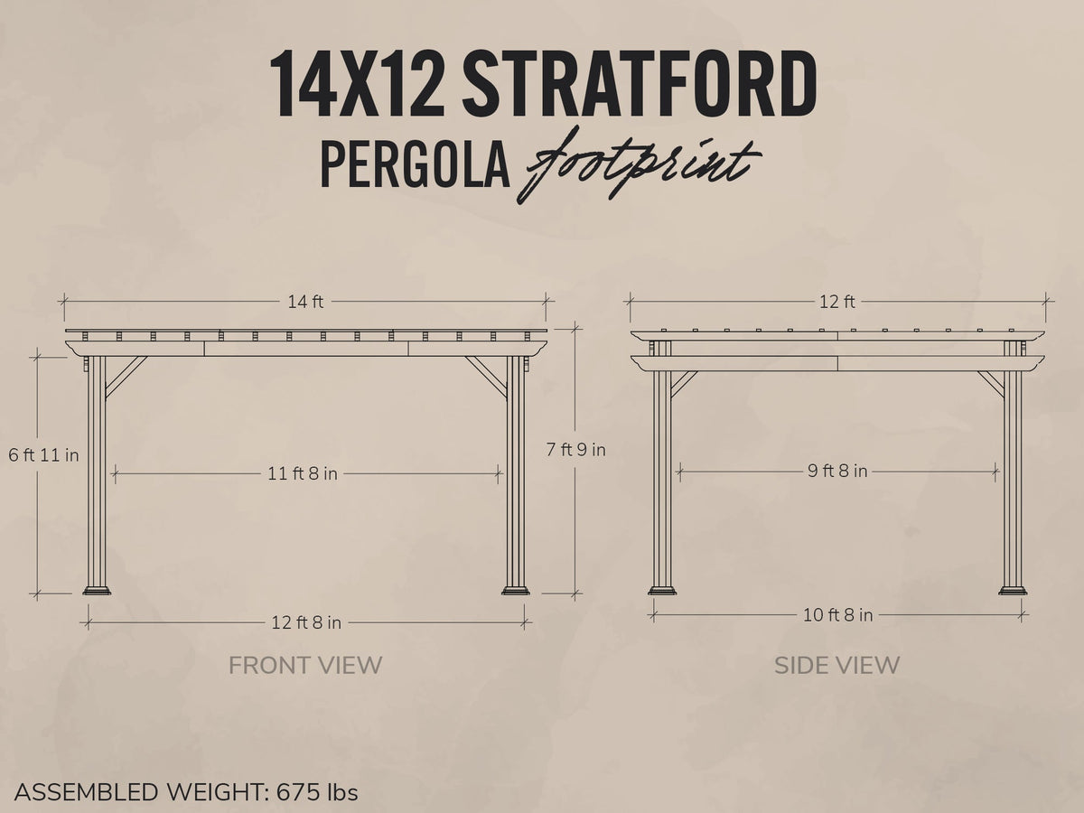 Stratford | Pergola en acier 14x12 – noire