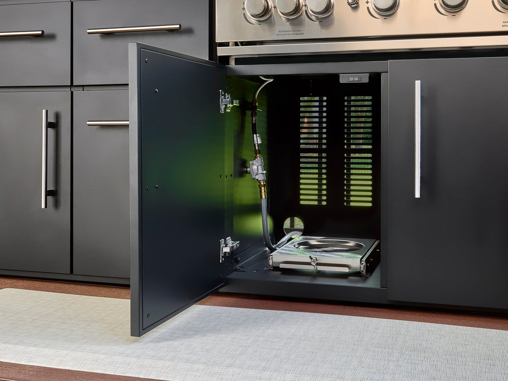 Lancaster | L-Shape Outdoor Kitchen with Built-In Grill & Pizza Oven