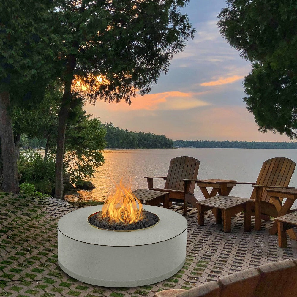 WARMING TRENDS READY TO FINISH – Brasero rond en laiton au propane 42 pouces