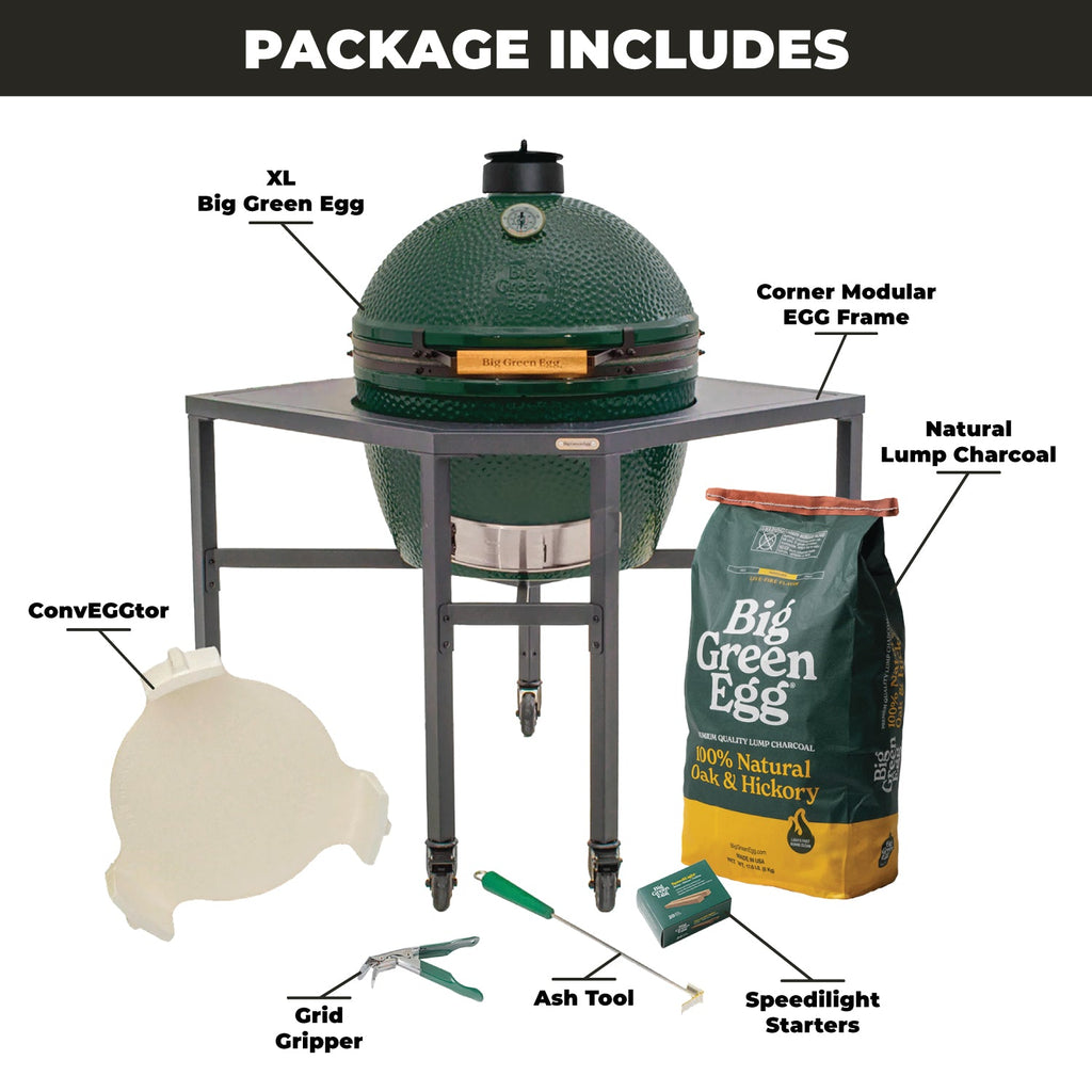 XL Big Green Egg + Corner Modular Nest Package