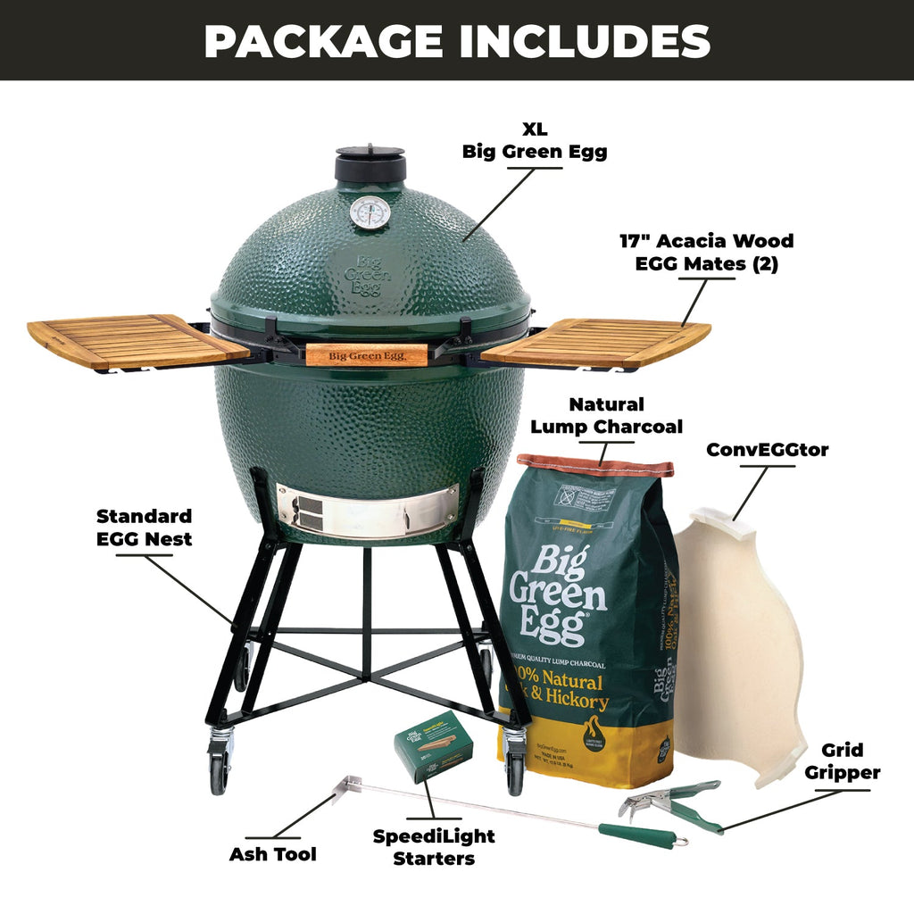 XL Big Green Egg + Standard Nest + EGG Mates Package