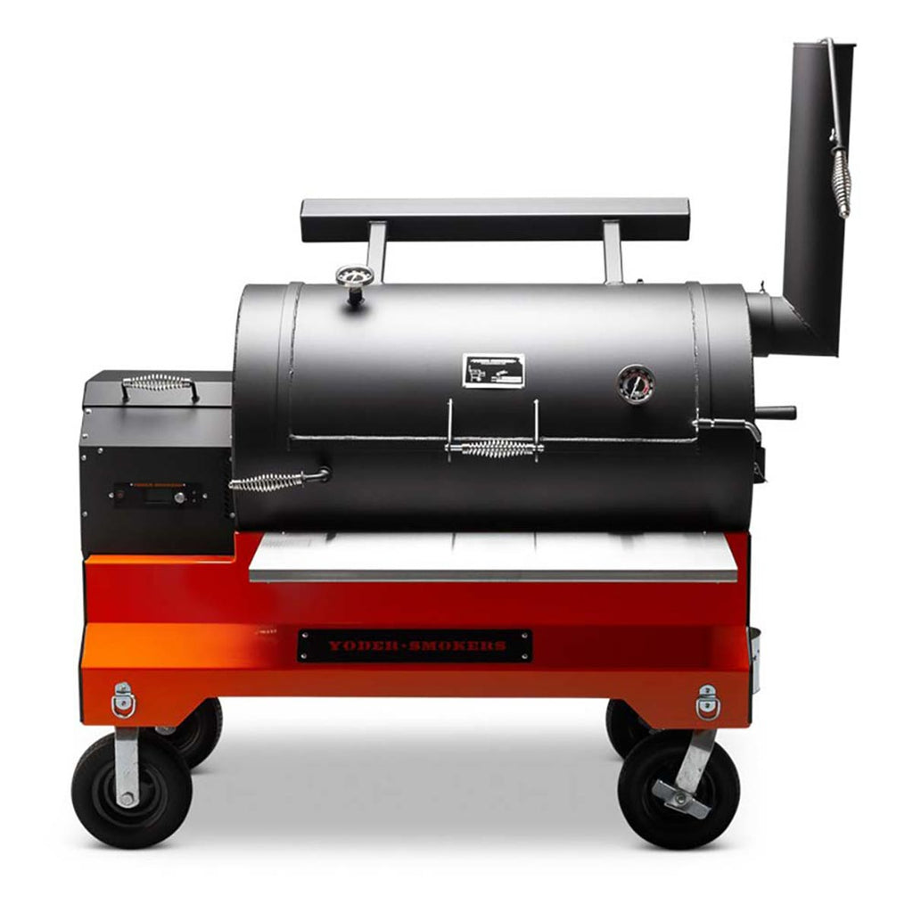 Yoder Smokers YS1500s Competition Cart Pellet Grill (Orange Cart)