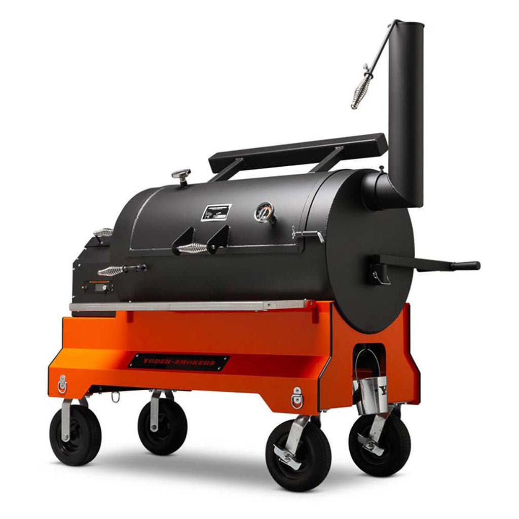 Yoder Smokers YS1500s Competition Cart Pellet Grill (Orange Cart)