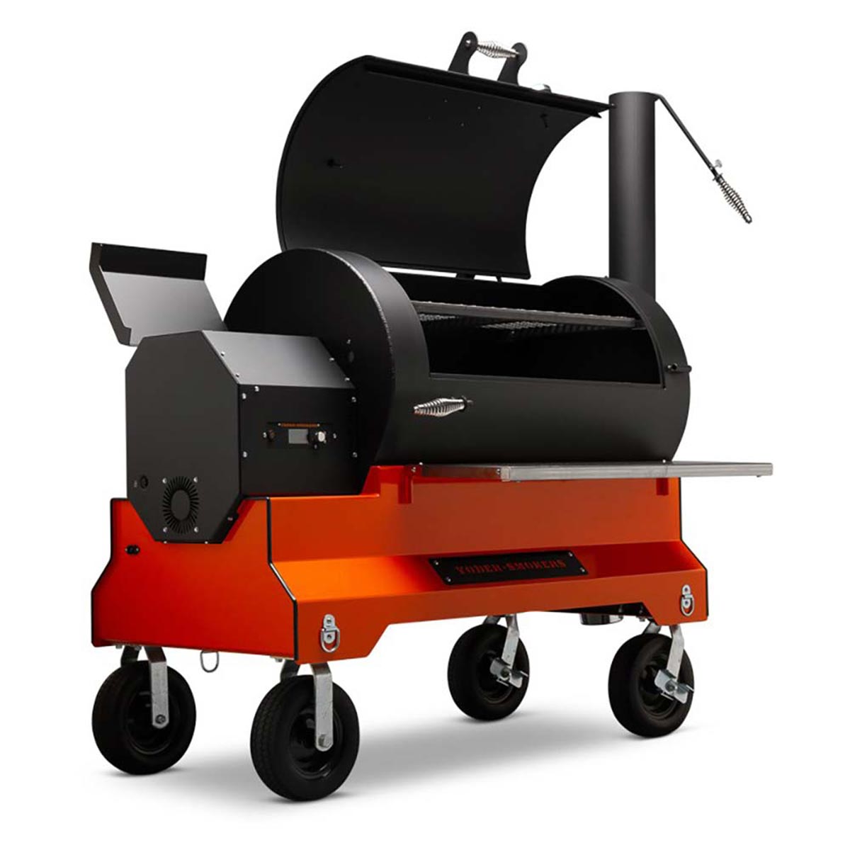 Yoder Smokers YS1500s Competition Cart Pellet Grill (Orange Cart)