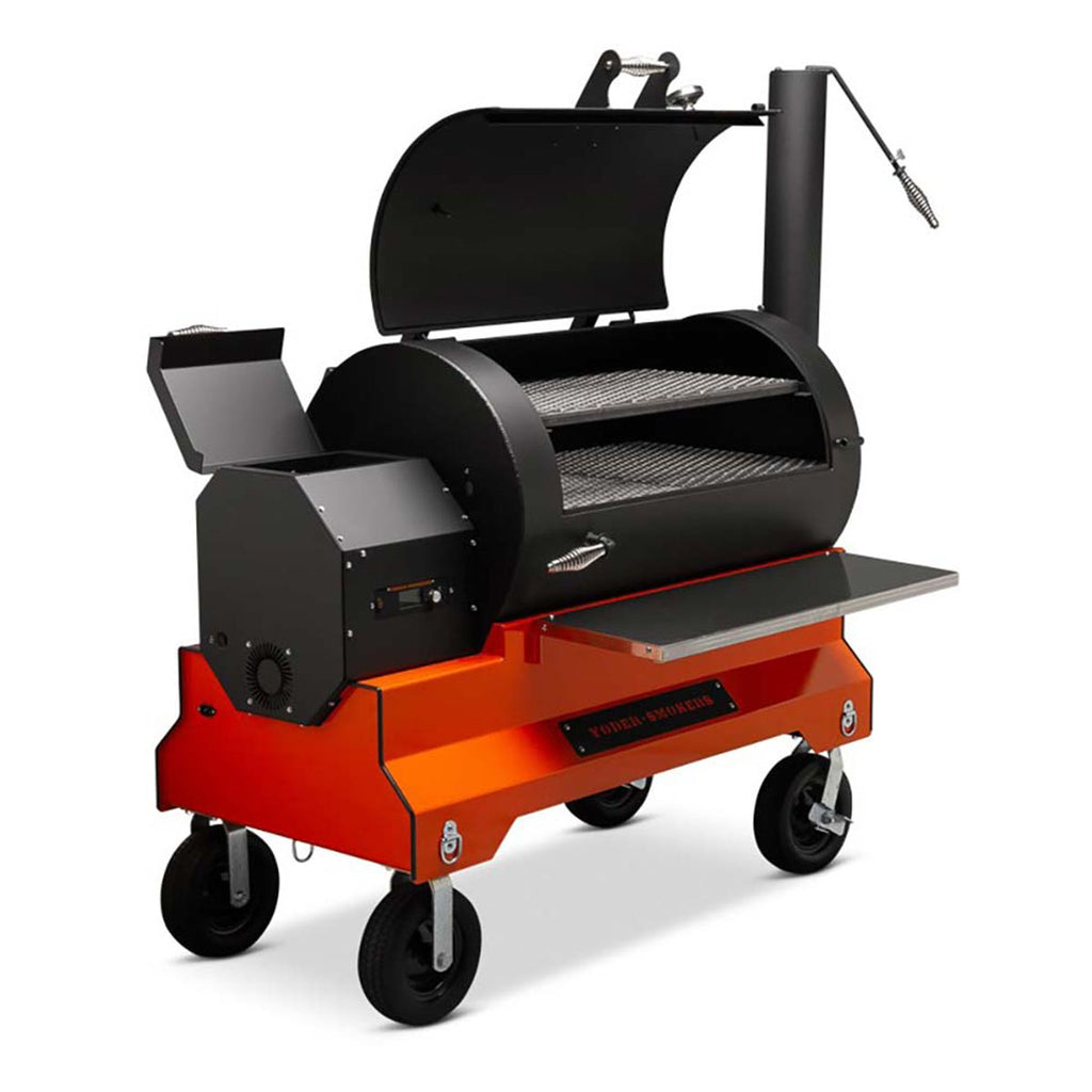 Yoder Smokers YS1500s Competition Cart Pellet Grill (Orange Cart)