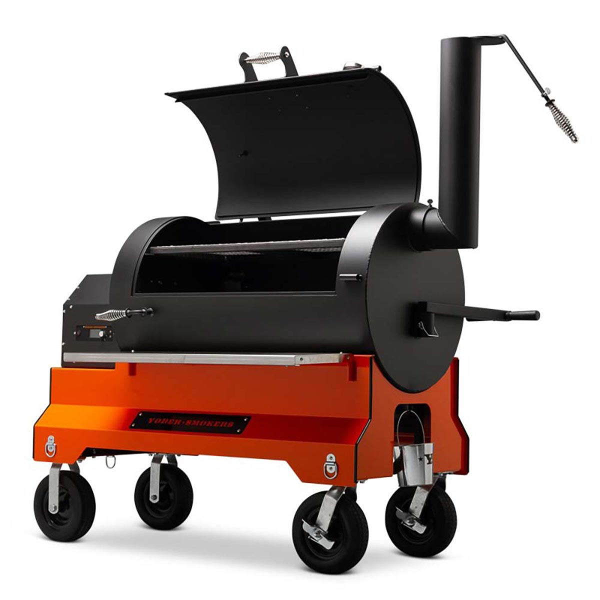 Yoder Smokers YS1500s Competition Cart Pellet Grill (Orange Cart)