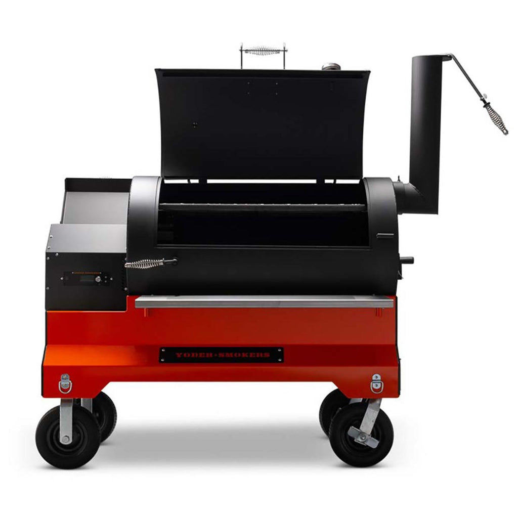 Yoder Smokers YS1500s Competition Cart Pellet Grill (Orange Cart)