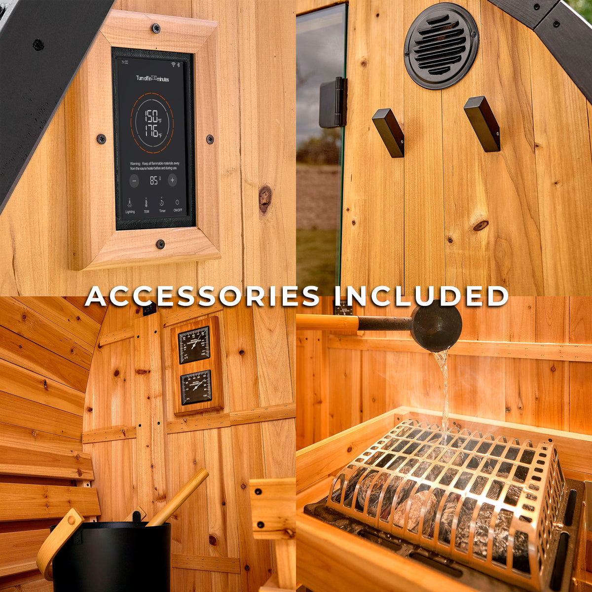 Lennon Outdoor Cube Sauna with Porch – 2-4 Person