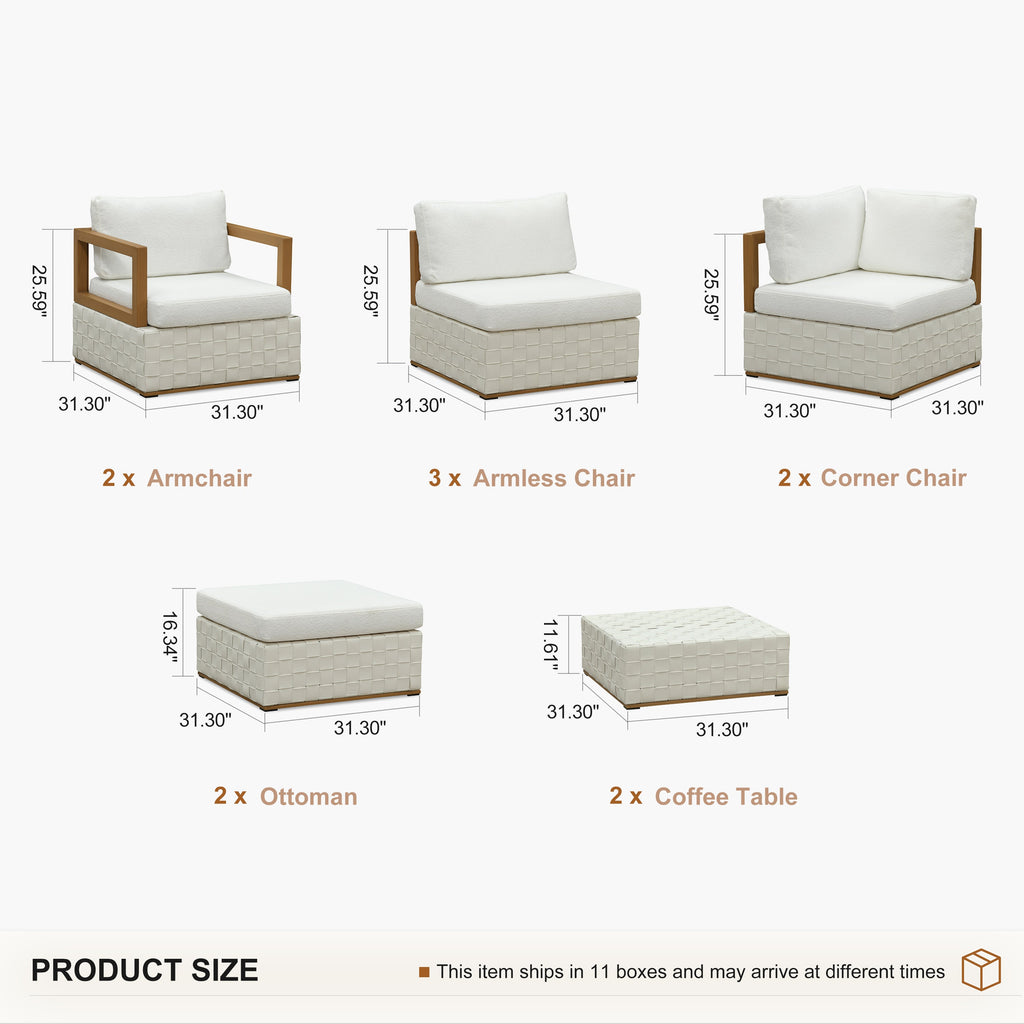 PURPLE LEAF Griffin Classical Patio Conversation Set White with Cushion Pillows Ottoman and Premium Leather for Backyard Outdoor Living