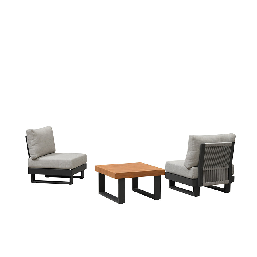 PURPLE LEAF Milan Modular Outdoor Sectional with Olefin Cushions and Slot-In Backrests for Porch Backyard