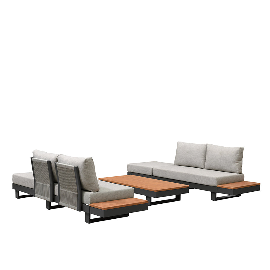 PURPLE LEAF Milan Modular Outdoor Sectional with Olefin Cushions and Slot-In Backrests for Porch Backyard
