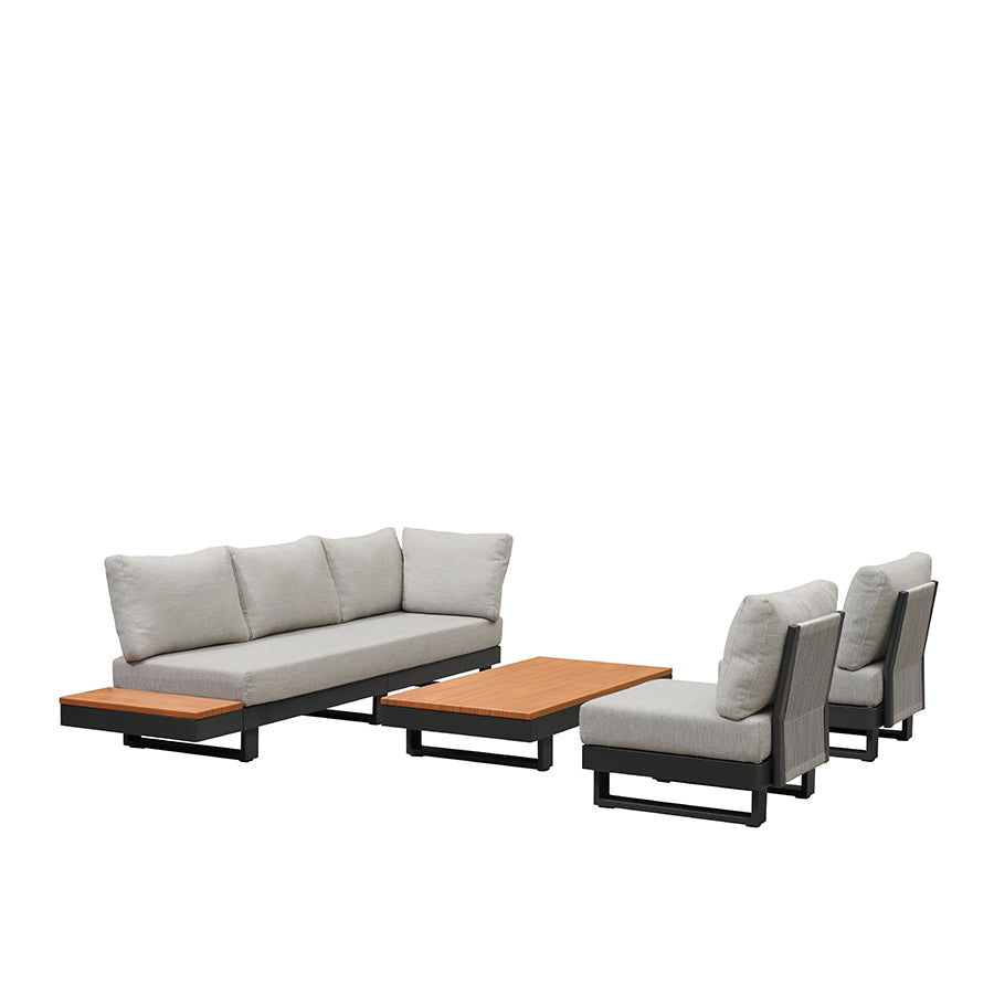 PURPLE LEAF Milan Modular Outdoor Sectional with Olefin Cushions and Slot-In Backrests for Porch Backyard