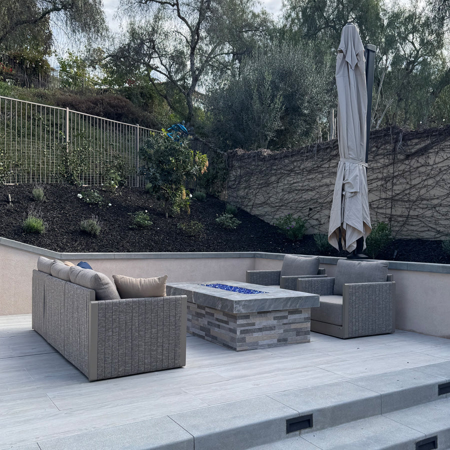 PURPLE LEAF Sanori Classical without Table Beige Patio Conversation Set with Cushions for Deck