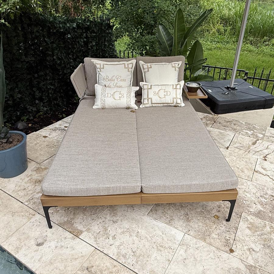 PURPLE LEAF Sicilia L-Shaped Modular Outdoor Sectional with Oatmeal Greige Cushions Flexible Layout for Garden Poolside