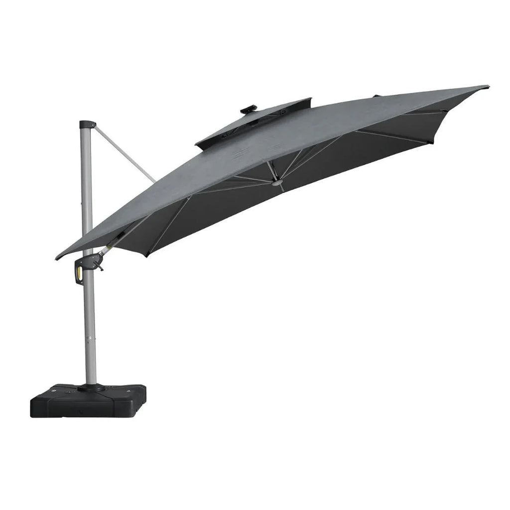 PURPLE LEAF SUNBRELLA Solar Cantilever Umbrella with Lights, Large Umbrellas For Outdoor Patio