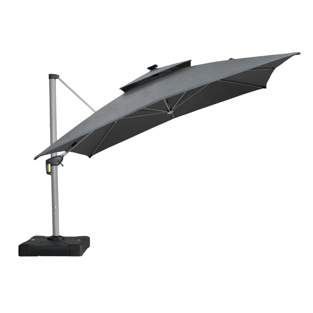 PURPLE LEAF SUNBRELLA Solar Cantilever Umbrella with Lights, Large Umbrellas For Outdoor Patio